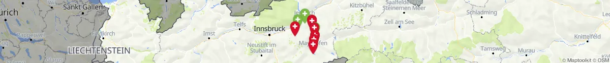 Kartenansicht für Apotheken-Notdienste in der Nähe von Hippach (Schwaz, Tirol)